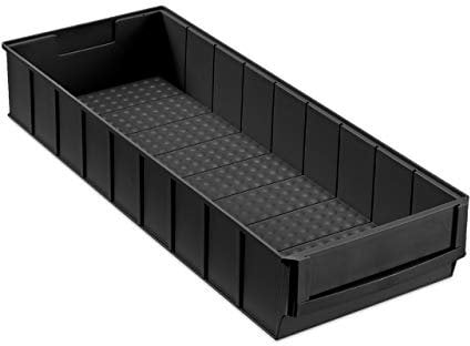 aidB Industriebox, 500x183x81 mm, breit, schwarz, leitfähig, robuste Aufbewahrungsbox aus Kunststoff, stapelbare Lagerbox, ideal für die Industrie