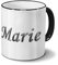 printplanet Tasse mit Namen Marie - Motiv Chrom-Schriftzug - Namenstasse, Kaffeebecher, Mug, Becher, Kaffeetasse - Farbe Schwarz
