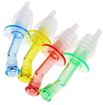 OUNONA Tappi beccuccio salvagoccia per Bottiglie versatore di vino e d'olio in plastica colorata 4PCS