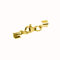 AURORIS - Karabiner-Klemmverschluss aus Edelstahl für ca. 2 bis 3 mm Bänder - Stückzahl/Farbe wählbar - Variante: 5 Stück/gold
