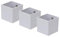 KalaMitica - Lot de 3 cubes magnétiques de 6,5 cm - Blanc - Boîtes de rangement ou cache-pots magnétiques avec aimant puissant pour tableaux magnétiques muraux