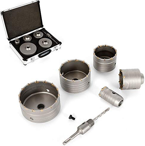 Jeu de forets à béton 6 pièces Ø40 / 68/80/100 / 120mm avec queue SDS-Plus