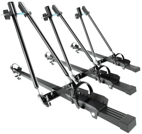 Mossa 3x Portabici da tetto, Portabiciclette con barra in acciaio - BR9515