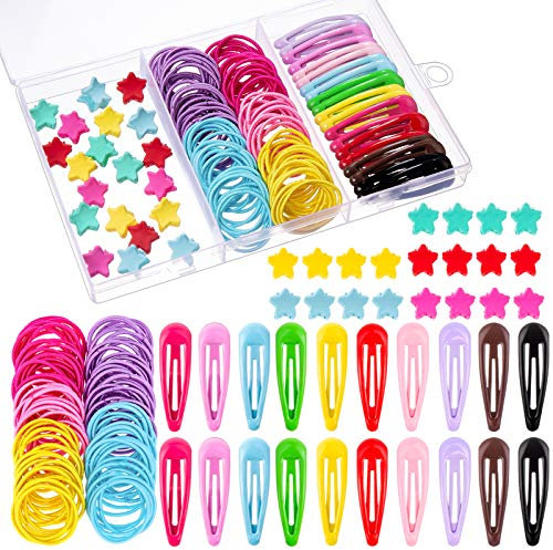 140 Pièces Accessoires Cheveux pour Filles, Barrette Pince à Cheveux et Elastiques à Cheveux avec Boîte de Rangement pour Enfants, Noeud Cheveux pour Bébés Fille Anti Glisse