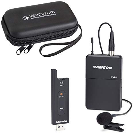 Samson XPD2 - Sistema inalámbrico USB con micrófono Lavalier y funda blanda keepdrum