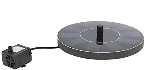 Niiyen Solarbrunnen, 5v 1.6w Solarwasserbrunnenpumpe Schwimmender Landschaftsbrunnen für Außendekoration, mehrere Sprühköpfe, für Vogelbad, Aquarium, Kleiner Teich(Mit Lithiumbatterie 800MA)