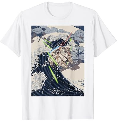 Star Wars Millennium Falcon Space Wave Poster T-Shirt