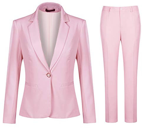 YYNUDA Tailleur Femme Pantalon de Costume Femme Blazer Veste de Costume Habillé élégant Business