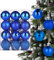Yisscen 24er Set Weihnachtskugeln ø 4cm Weihnachtskugeln Blau,Christbaumkugeln aus Kunststoff,Weihnachtsbaumschmuck Weihnachtsbaumkugeln,Wiederverwendbar Party Deko Kugeln - 4 Stile