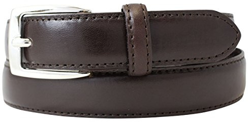 BELTINGER Hochwertiger Damengürtel aus Vollrindleder 2,5 cm | Schmaler Damen-Gürtel in 25mm | Bombierter Ledergürtel | Braun 90cm