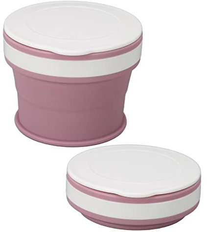 Tasse de voyage pliable, 170 ml Mini tasse de camping pliable en silicone Tasse extensible Coupe de Voyage Légère Mug à Café Portable avec couvercle scellé pour la randonnée en plein air(violet) 