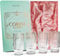 GLASSIQUE CADEAU Vintage Art Deco Collins Ribbed Cocktail Glasses | Set of 4 | 400 ml Crystal Highball Glassware for Drinking Mojito, Tom Collins, Classic Hi Ball Bar Drinks | Skinny Tall Tumblers