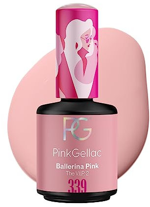 Pink Gellac UV Gel Nagellack - 339 Ballerina Pink 15 ml - Lang Anhaltend Shellac Nagellack Rosa - Gel UV für 14 Tage Nägel in Salonqualität - Made in Holland