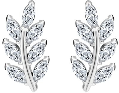 KRKC Ohrstecker Silber 925, in 18K Gold/weißgold plattiert, aus echte Silber mit 5A Zirkonias, hautverträgliche Ohrringe Stecker als Geschenk für Damen/Mädchen/Frauen/Familie(silber)