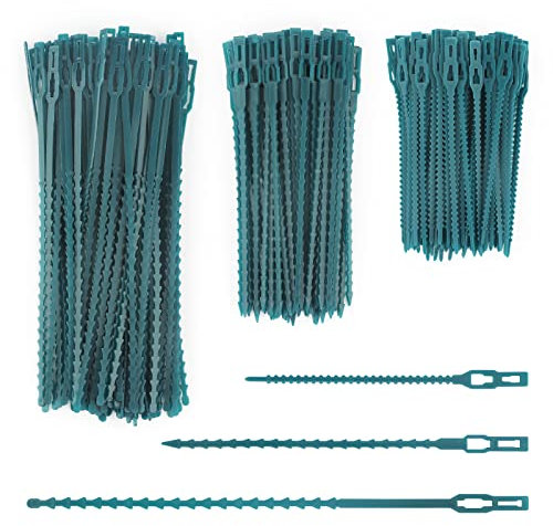KINGLAKE Adjustable Plant Ties 200 Pcs(3 Sizes),Flexible Plant Cable Ties Plastic Garden Ties Plant Support Tree Shrut Vine