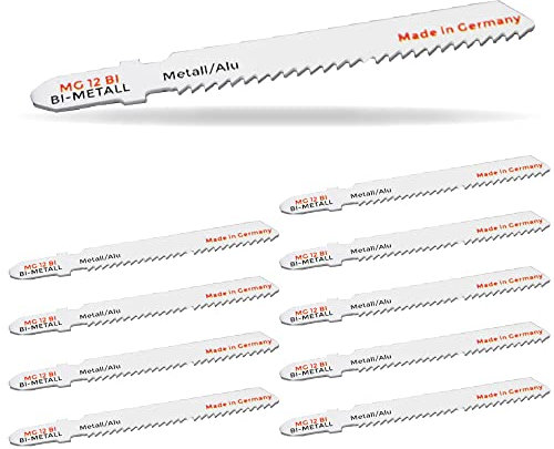 Universal Jigsaw Blade MG 12 bi bi-metal for steel and stainless steels, non-ferrous metal, aluminium - 76.5 x 7.8 x 1.0 mm, ZPZ 16 - Made in Germany