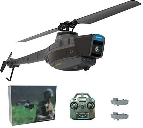 YGWXYYZJ Drohne RC C128 Hubschrauber, 4-Kanal-2.4-GHz Mini-RC-Quadrocopter Mit 1080P-HD-Kamera, 6-Achsen-Gyro-Höhenhaltefunktion, Start/Landung Mit Einer Taste Für Anfänger