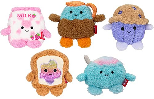 BumBumz BreakfastBumz Plüsch, 11,4 cm, 5er-Pack – Blueberry Muffin Melissa, Coffee Colton, Toast mit Rainbow Jam Timothy, Cereal Cyrus und Strawberry Milk Sunday Collectible Stuffed Toys