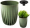 Konzept 11 - Macetero alto de 14 cm de diámetro, maceta grande para exteriores, balcón, maceta con maceta verde
