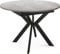 WFL GROUP Table à Manger Extensible Ronde avec Pieds en Métal Noir - Rangement des Extensions à L'intérieur - Table Ronde Style Industriel pour Salon Séjour - Gain De Place - 100 Cm - Gris Béton/Noir
