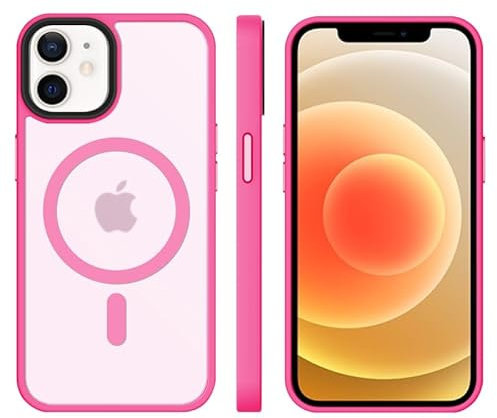tigratigro Cover Magnetica per iPhone 11 6.1 Pollici, Compatibile con MagSafe, Custodia Traslucida Opaca Posteriore Sottile Antiurto Protettiva Case, Protezione Antiurto di Grado Militare, Rosa