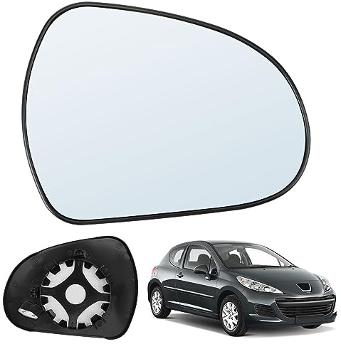 Verre de Rétroviseur Compatible avec Peugeot 207 2006-2014 308 2007-2013