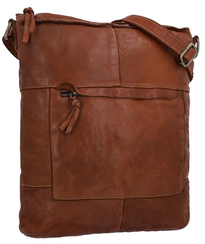 Gusti Umhängetasche Leder - Maola Damen Umhängetasche Handtasche Shopper Ledertasche Braun Leder
