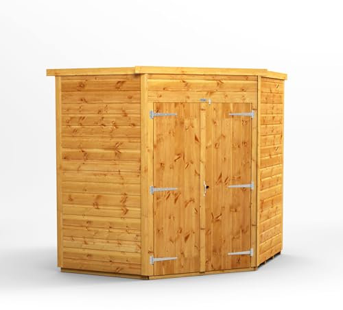 Powersheds 5-eckiges Gartenhaus mit Doppeltür, fensterlos, aus 12 mm extra dickem Holz, für Lagerungs- & Outdoor-Bedürfnisse (1.8 x 1.8m)