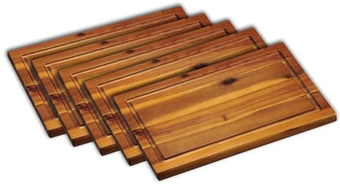 Kesper 28180 | 5 er Set Schneide- und Servierbrett aus Akazie, Akazienholz, Braun, 32 x 21 x 1.5 cm