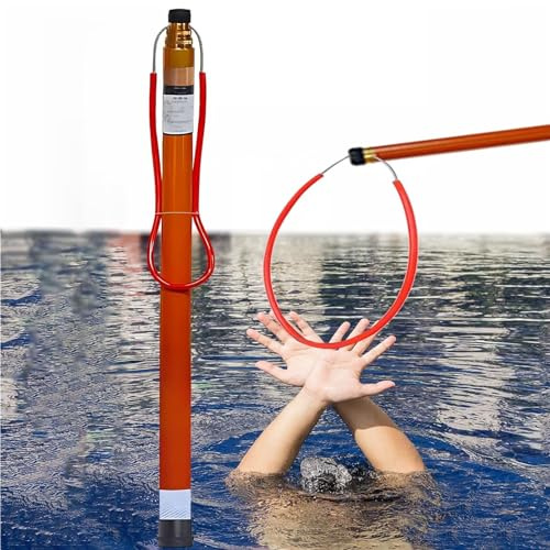 Swimming Pool Life Saving Hook And Pole, Sturdy Reflective Rescue Lifesaving Reach Poles/Fiberglass Lifeguard Rods Load 120kg/ 240lbs For Elderly Child Adults, Boat Yachts Lakeside Dock