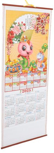 NUOBESTY Calendriers Muraux Chinois 2025 Défilement De L'année Lunaire Des Calendriers Du Serpent Suspendu Du Serpent Du 2025 Calendriers Annuels Fengshui Pour Le