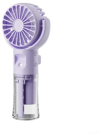 EpheyFIF Mini ventilatore portatile, ricaricabile con nebulizzatore d'acqua, motore potente, velocità regolabili, orta di ricarica di tipo C (viola)