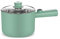 YIHANSS Electric Hot Pot, Non-Stick Frying Pan, 1.8L Mini Electric Skillet with Lid, Portable Multi Cooker for Travel/Dorm Rapid Heating,White,Without steamer (With Steamer|green)