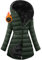 CMTOP Giacca Invernale Donna Foderati Cappotto Invernale in Pile Caldo Giacca Trapuntata Lungo Antivento Giubbotto con Cappuccio Casual Parka Cappotto Imbottito con Zip e Tasche(Verde militare, XL)