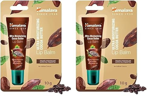 Himalaya Lip Balm Mousturising Cocoa Tube Rich Butter Care 10g, brown (Packung mit 2)