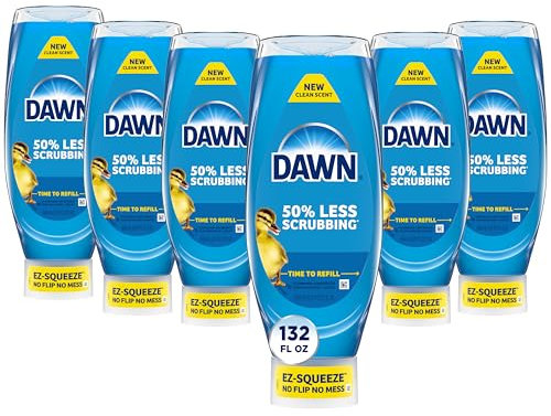 Dawn Ultra EZ-Squeeze Spülseife Flüssigkeit, Geschirrspülmittel, Fettentfernung, umgekehrte Flasche, Original, 180 x 55 ml Bündel