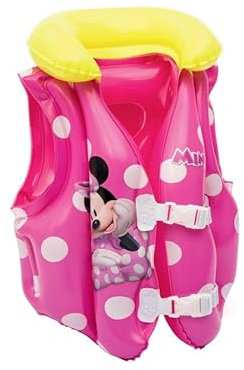 Avilia Giubotto Salvagente per Bambini con Fantasia Minnie 51x46cm - Ideale per Mantenere in Sicurezza Bambini dai 3 ai 6 Anni in Piscina o al Mare - Resistente e con Chiusura a Strappo Regolabile