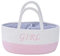 AOFANGSHIYE Panier Organisateur de Couches avec Poignée - Rangement Bébé Fille pour Couches, Lingettes et Jouets - Séparateurs Amovibles - Design Pratique pour Maison, Crèche ou Chambre Bébé (Rose)