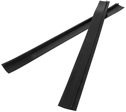 Herdspaltabdeckung, Zwischenraumabdeckung 21/25 Zoll, hitzebeständiger Anti-Öl-Füllstreifen aus Silikon, rutschfest, einfache Installation, Reinigung, universelle Passform, 2 Stück, Schwarz 25 Zoll