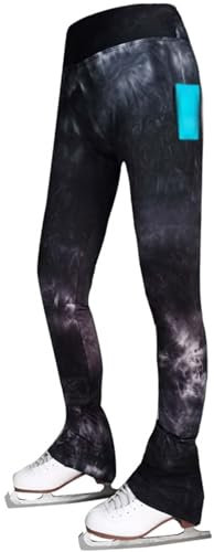 Generisch Eiskunstlaufhose Eiskunstlauf-Trainingsanzüge Plus Samthose Übungsleggings für Teenager Skating-Hose Eiskunstlauf-Leggings für Frauen, Mädchen Trainingskleidung Strumpfhosen,A,S
