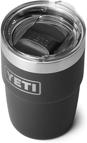 YETI Rambler Cup, Vacuum Insulated Stainless Steel Stackable Cup with Magslider Lid, Black, 8 oz (236 ml)