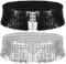 Pailletten Breite Gürtel Damen Metall Schnallen Glänzender Taillengürtel(Schwarz Sliver,2 Pcs)