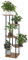 LEADZM 5 Etagen Pflanzenständer Blumenständer, Metall Holz Blumenhocker Blumentreppe Blumenregal, Blumentopf Ständer Pflanzentreppe für Balkon Garten Wohnzimmer, Schwarz (Schwarz, 5 Etagen)