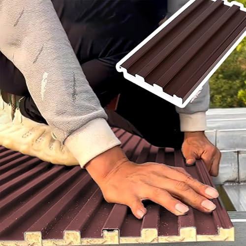 Trapezblech 3er-, 6er- und 8er-Pack Aluminium-Dachplatten, Isolierte Wellblechplatten, Gewächshausverkleidung für Balkonabdeckungen, Windschutzplatten für Hühnerställe(1 pcs,L1.9m/74.6inch/6.2ft)