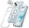 Cover per iPhone 15 Compatibile con 2 vetri temperati e 2 vetri per fotocamera, Trasparente TPU Bumper Shockproof Compatible Magnetic Cover per iPhone 15 - Trasparente