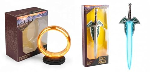 Grupo Erik 2 LED Lampe Der Herr der Ringe LED Licht Deko - Stimmungslicht Stich + Der Eine Ring - Merch Geschenke Fanartikel