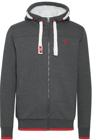 !Solid SDBenjaminZip Herren Sweatjacke Kapuzenjacke Zip-Hoodie mit Teddy-Futter Eingrifftaschen Rippbündchen Baumwollmischung Regular fit, Größe:M, Farbe:Med Gre P (P8254)