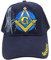 AborenCo Freimaurer Mason Lodge Symbol Einstellbare 3D Stickerei Baseball Cap Hut, Dunkelblau mit Schatten, Einheitsgröße
