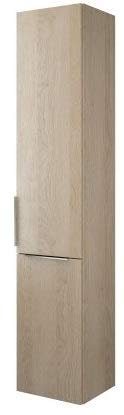 burgbad Eqio Hochschrank mit 1 Tür und 1 Wäschekippe, Türanschlag rechts,1760 x 350 mm, HSFC035RF3180G0146, Farbe: Eiche Dekor Cashmere/Eiche Dekor Cashmere, Griff Chrom G0146