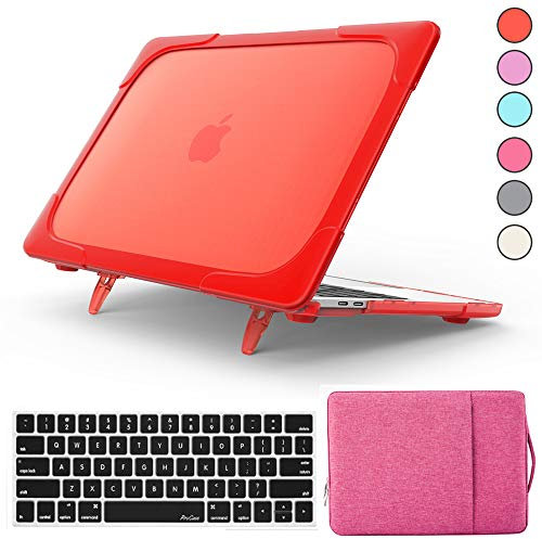 QYiD Hülle für MacBook Pro 12 Retina A1534, 2 in 1 Heavy Duty Shockproof Schutzhülle Matt Protective mit Tastaturschutz & Laptop Tasche für Apple Mac 12 mit Retina Display (Version 2020-2015), Rot